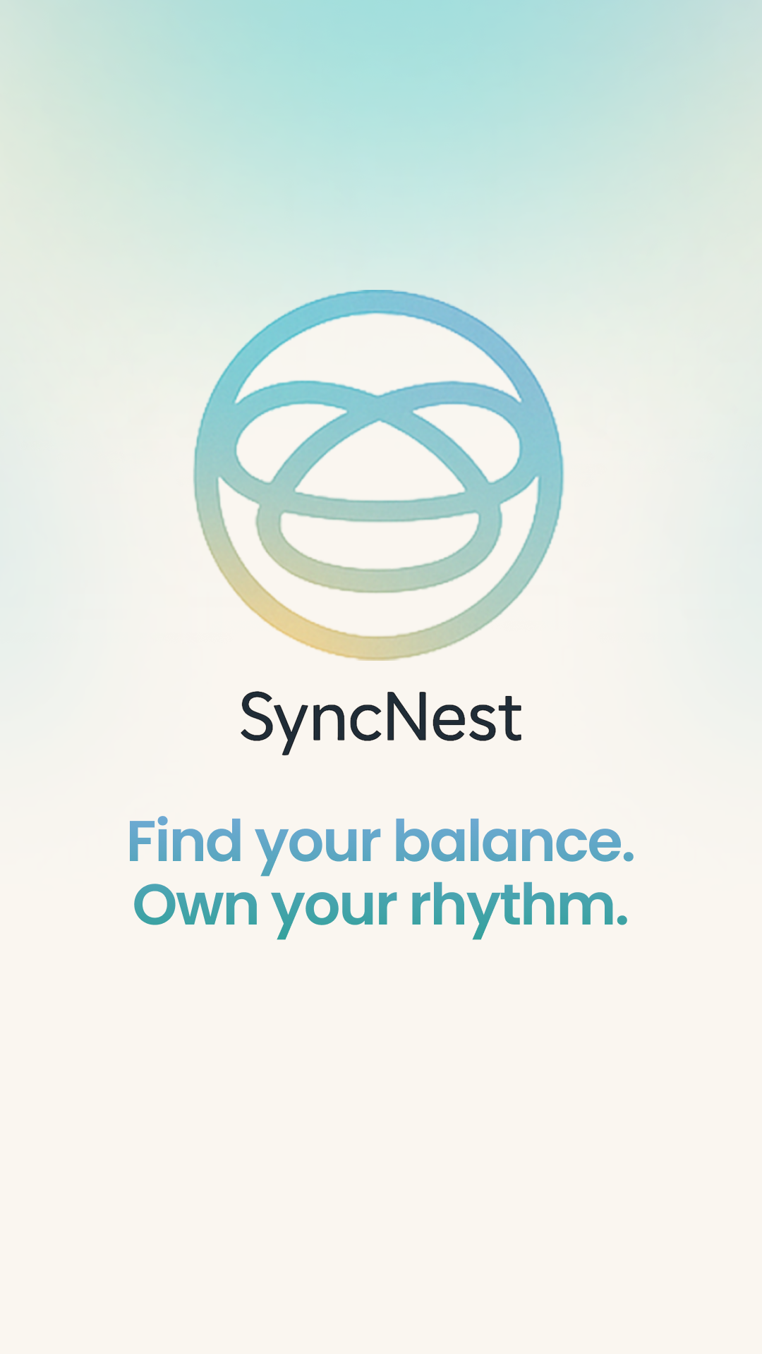 SyncNest brand splash screen